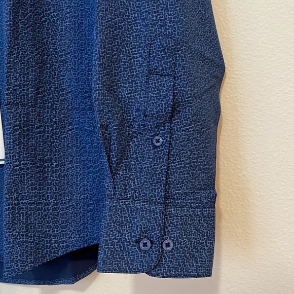 Lucky Brand blue polyester button up shirt - Picture 5 of 8